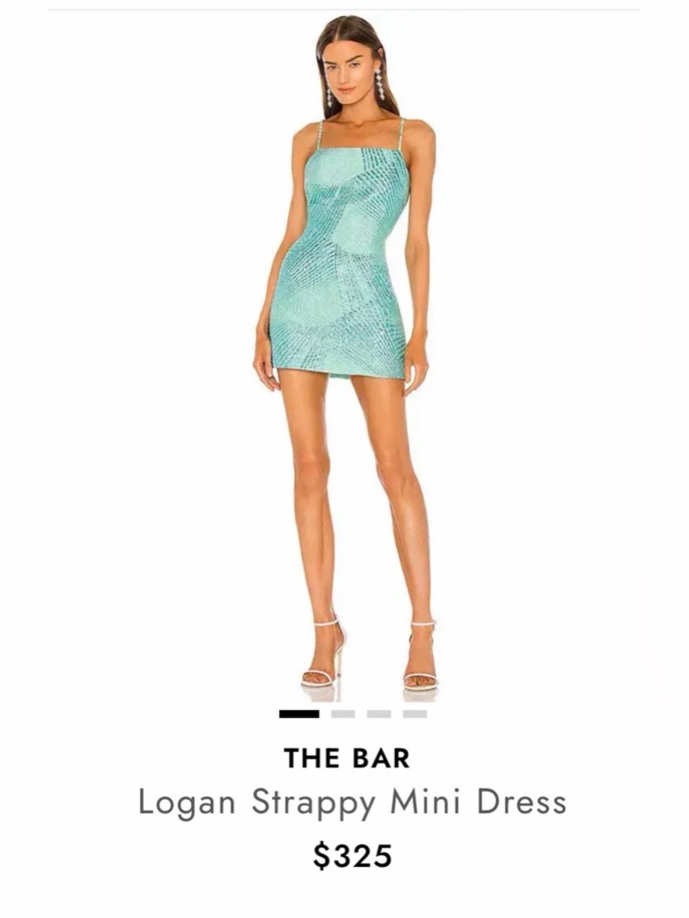 The Bar Logan Strappy Mini Dress- Teal - Size 6